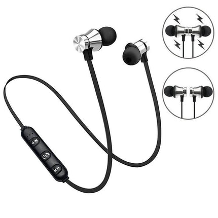 Magnetic Wireless In Ear Earphones For Commuting And Gym Use with snap-together magnetic earbuds and inline controls