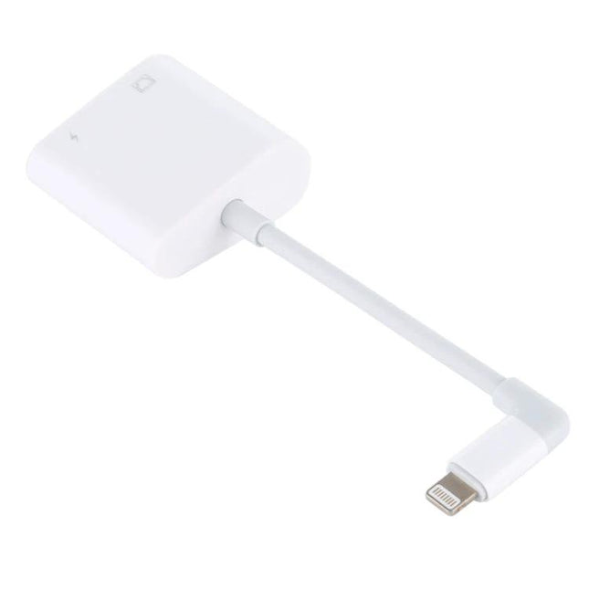 Essential Adapter for Daily Device Connectivity and Charging - white iOS to RJ45 Ethernet adapter with pass-through charging cable