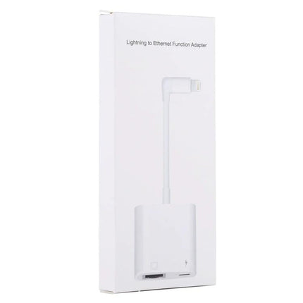 Essential Adapter for Daily Device Connectivity and Charging - white Lightning to Ethernet RJ45 adapter for iOS with passthrough charging