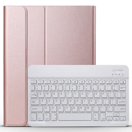 Detachable Bluetooth Keyboard Case for iPad Pro 11 Series in rose gold with slim protective folio and removable white Bluetooth keyboard