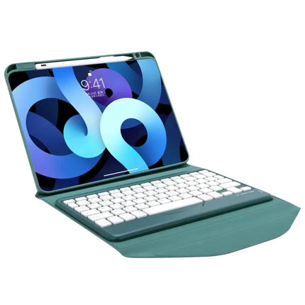 Leather Bluetooth Keyboard Case with Pen Slot for iPad 10.2