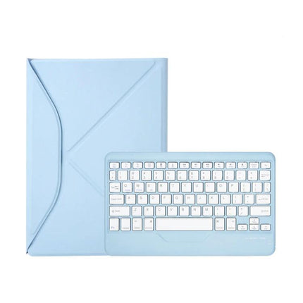 Leather Bluetooth Keyboard Case with Pen Slot for iPad 10.2 slim blue folio with detachable Bluetooth keyboard and pen slot