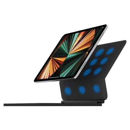 Bluetooth Keyboard Leather Case for iPad Pro 11-Inch showing tablet in protective case with integrated keyboard and adjustable stand for typing on the go