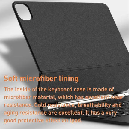 Bluetooth Keyboard Leather Case for iPad Pro 11-Inch with soft microfiber lining and protective foldable cover, integrated Bluetooth keyboard