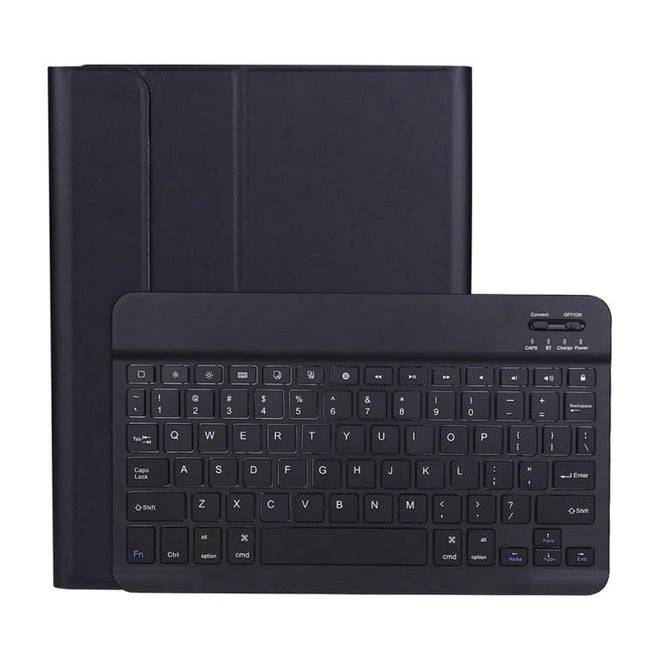 Ultra-Thin Detachable Bluetooth Keyboard Case for iPad Pro 11 Inch shown with slim black folio cover and wireless detachable keyboard