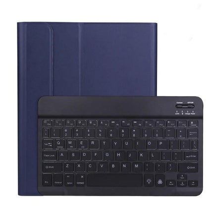 Ultra-Thin Detachable Bluetooth Keyboard Case for iPad Pro 11 Inch shown in navy folio with slim wireless keyboard attached