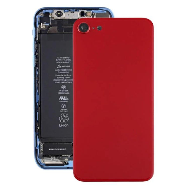 Back Cover Replacement for Everyday iPhone SE Maintenance red back cover shown beside exposed iPhone SE 2 interior