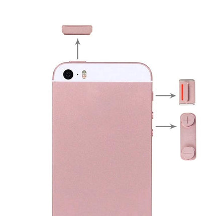 Practical Side Buttons and SIM Tray for iPhone Daily Maintenance - rose gold replacement set for iPhone SE with volume and power buttons, SIM tray