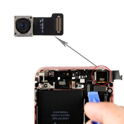 Back Camera Replacement for iPhone SE Daily Use - replacement rear camera module and installation location inside iPhone SE (daily use)