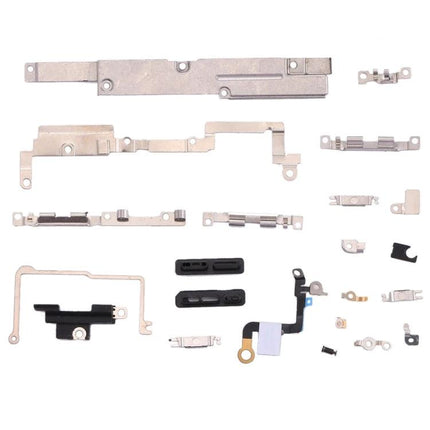 Ideal Home Essentials for iPhone X Repairs and Maintenance inner repair accessory kit showing metal brackets, buttons and flex cable components