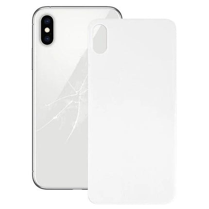 iPhone X Back Cover for Everyday Phone Protection showing replacement cover beside cracked iPhone X back to restore appearance and protection