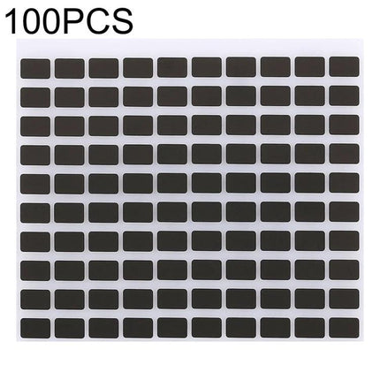Essential screen welding stickers for home device repairs daily - sheet of 100 small black rectangular repair stickers for smartphone cracks