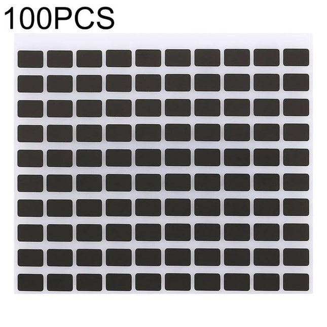 Essential screen welding stickers for home device repairs daily - sheet of 100 small black rectangular repair stickers for smartphone cracks
