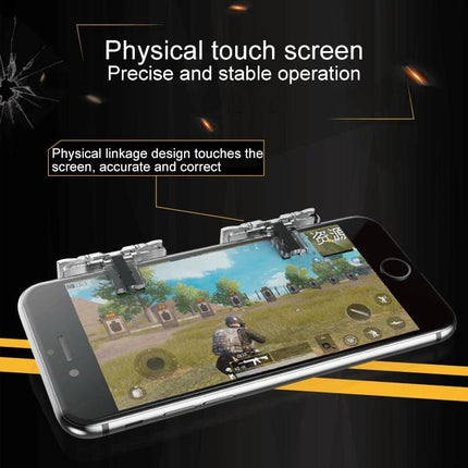 Essential Phone Triggers for Daily Gaming Enjoyment shown clipped to a smartphone improving touchscreen accuracy for mobile shooter games