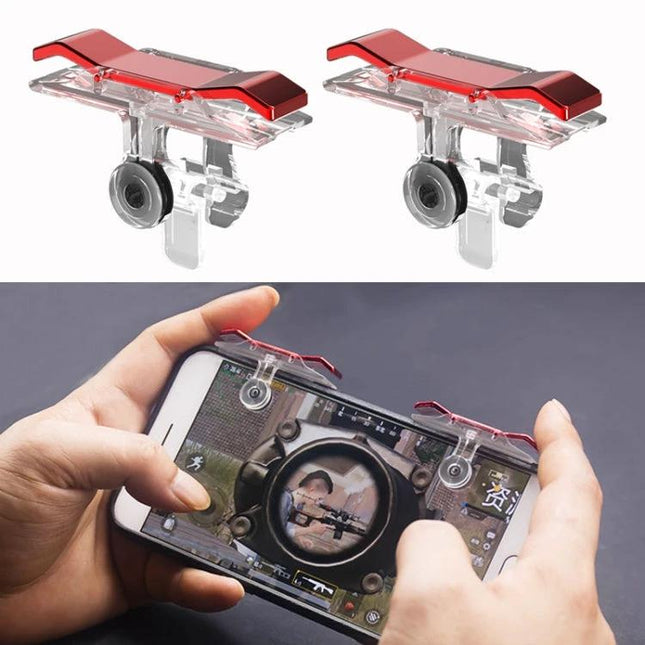 E9 Electroplating Trigger for Everyday Mobile Gaming Sessions - red clip-on smartphone triggers for precise mobile gaming control