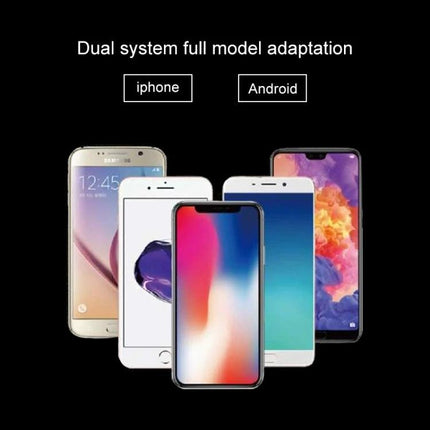 E9 Electroplating Trigger for Everyday Mobile Gaming Sessions shown with multiple iPhone and Android phones to illustrate dual system compatibility