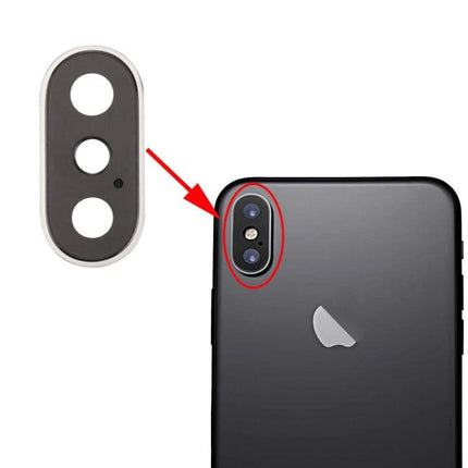iPhone X Camera Lens Replacement for Everyday Essentials rear dual camera lens cover showing installation on black iPhone X