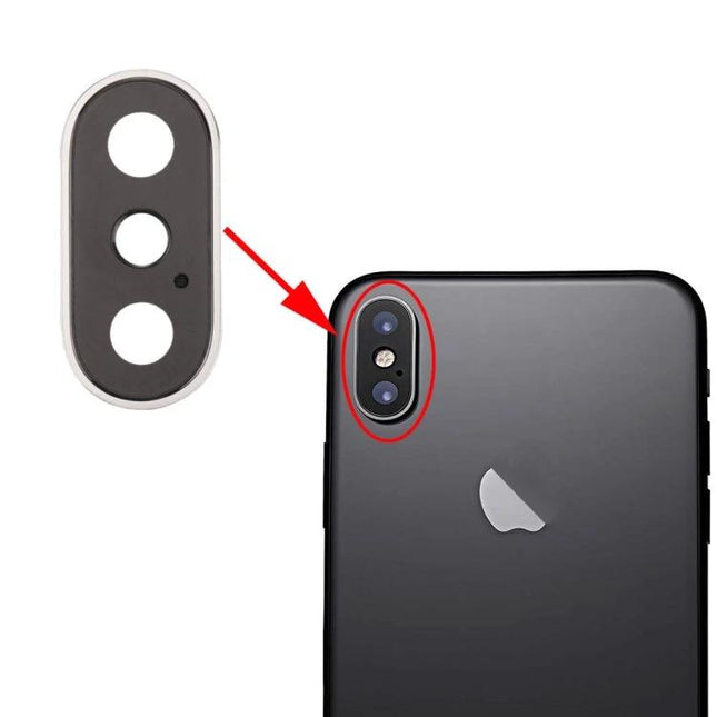 iPhone X Camera Lens Replacement for Everyday Essentials rear dual camera lens cover showing installation on black iPhone X