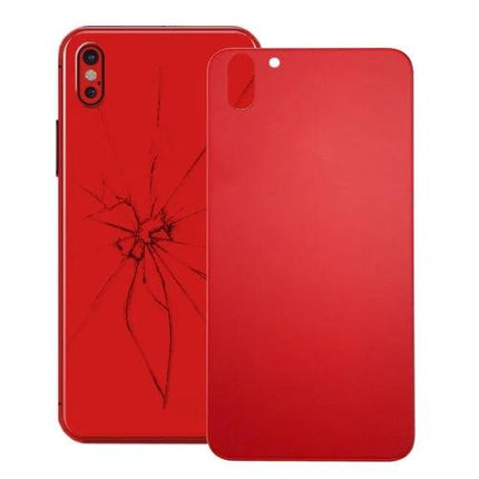 Protective Red Back Cover for Your Daily iPhone X Use showing red replacement back panels covering scratches and protecting device