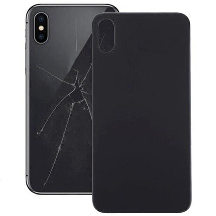 Replacement Glass Back For Your iPhone Xs Max Daily Protection - matte black replacement back glass showing cracked original and new panel
