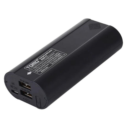 Tomo USB Battery Charger for 18650 Li-Ion Batteries - black portable USB charger and power bank for 18650 cells