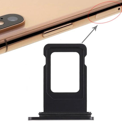 Practical SIM Card Tray for iPhone XR in Daily Travel Scenarios — black SIM tray shown next to gold iPhone XR side slot
