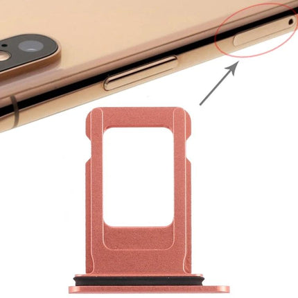 Practical SIM Card Tray for iPhone XR in Daily Travel Scenarios - rose gold tray shown next to iPhone XR side slot