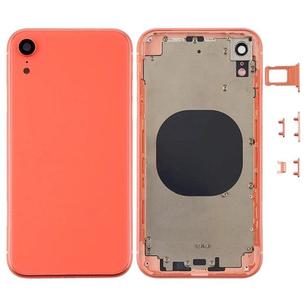 Back Cover Replacement for Everyday iPhone XR Use - coral orange replacement back housing with internal plate and side buttons