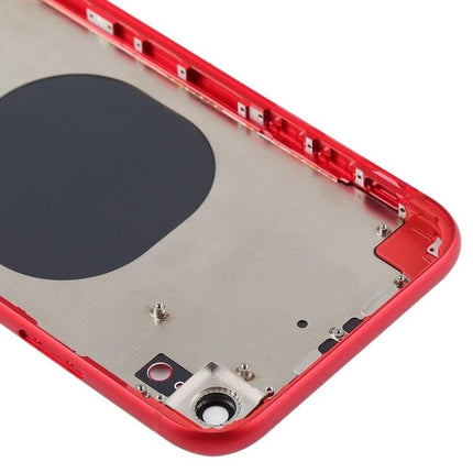 Back Cover Replacement for Everyday iPhone XR Use - red rear housing inner view showing camera opening and magnetic plate