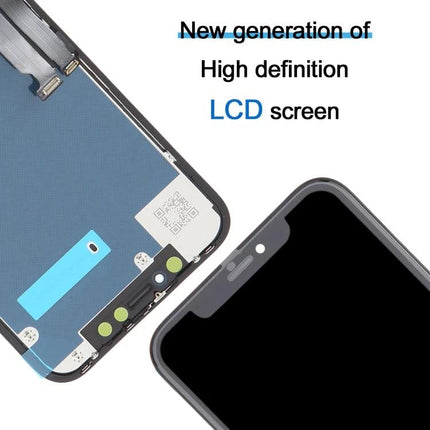 Replacement LCD Screen for iPhone XR Everyday Repairs - high definition replacement assembly showing front glass and LCD connectors