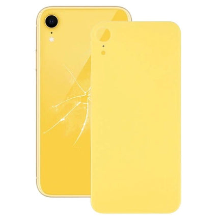 iPhone XR Back Cover Replacement for Everyday Phone Use - yellow replacement back panel beside cracked original