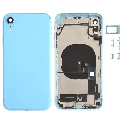 Back Cover Replacement for iPhone XR to Maintain Everyday Use blue rear housing assembly with battery, side keys and SIM tray