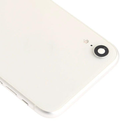 Back Cover Replacement for iPhone XR to Maintain Everyday Use - white replacement back cover assembly with integrated side keys and camera cutout