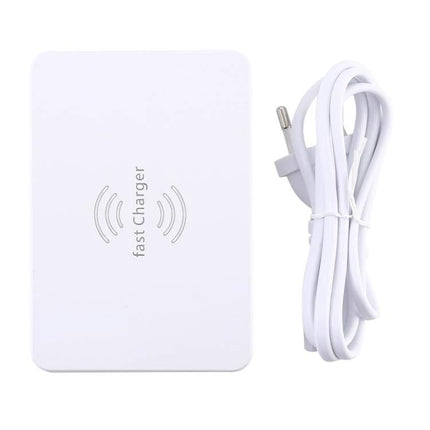 A Versatile Multi-Port Charger for Daily Home Device Needs - white fast charger pad with power cord for charging phone, tablet, smartwatch