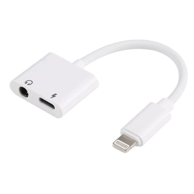 Essential Adapter for Everyday Phone Charging and Listening - white 8-pin splitter for simultaneous charging and audio