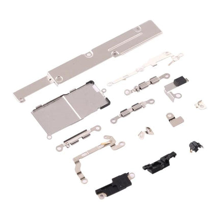 Essential Repair Kit for Everyday iPhone XS Home Fixes – assortment of internal metal brackets, buttons and connectors for at‑home iPhone XS repairs