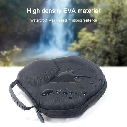 Compact Bag for Protecting Earphones During Daily Travel - black EVA shockproof waterproof case with zipper and handle