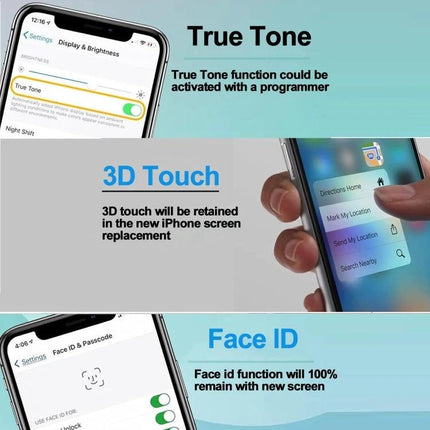 iPhone XS Original OLED Screen for Everyday Device Maintenance - OLED replacement preserving True Tone, 3D Touch and Face ID
