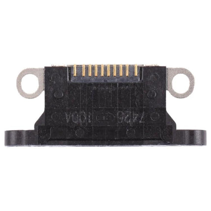 Replacement Charging Port for iPhone XS Daily Use Essentials - front view of black replacement charging port for iPhone XS/XS Max, gold pins visible
