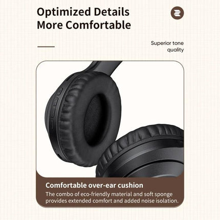 ROCK Space O2 Wireless Headset With Built In Mic For Commuting comfortable over-ear cushions, Bluetooth 5.0 long battery