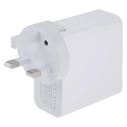 Compact Wall Charger for Everyday Device Charging at Home shown plugged into UK outlet with multi-port design to charge phone tablet and earbuds