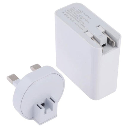 Compact Wall Charger for Everyday Device Charging at Home — white multi-port foldable plug charger for phone tablet earbuds