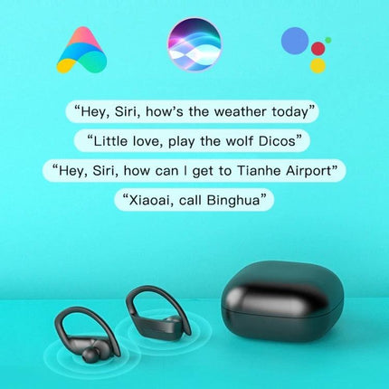 Wireless Earbuds With Compact Charging Case For Daily Use shown with Bluetooth pairing, voice assistant prompts, and ergonomic hanging ear design