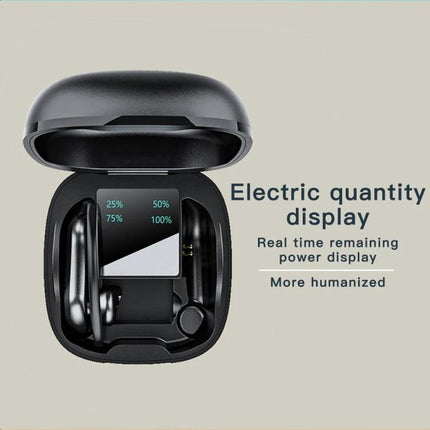 Wireless Earbuds With Compact Charging Case For Daily Use showing open charging case with battery level display and earbuds