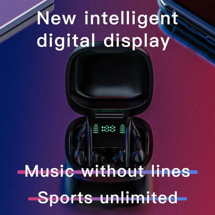 Wireless Earbuds With Compact Charging Case For Daily Use showing open charging case with earbuds and digital display