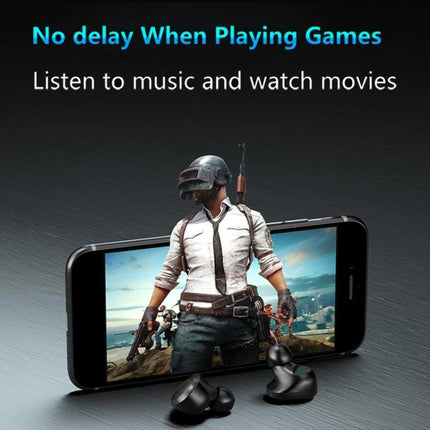 Wireless TWS Noise Canceling Earbuds With Charging Case For Daily Commute showing earbuds with phone gaming scene and no delay audio