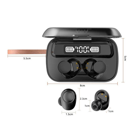 Wireless TWS Noise Canceling Earbuds With Charging Case For Daily Commute compact charging case with digital display and earbuds