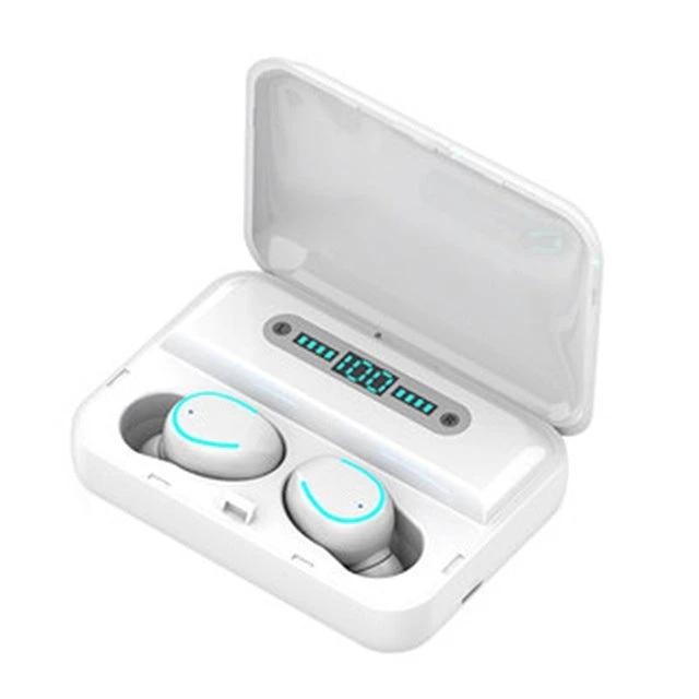 Wireless Bluetooth Earbuds With Noise Cancellation And Charging Case white F9-5 touch control power bank LED display