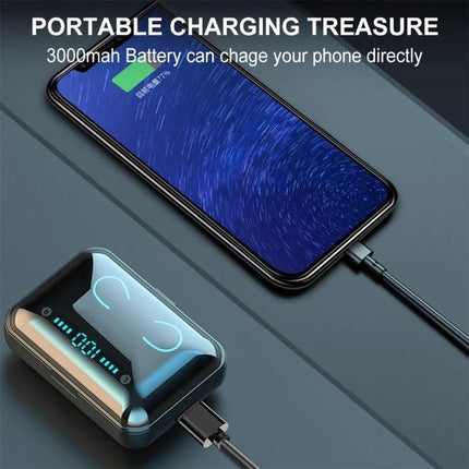 Wireless Bluetooth Earbuds With Noise Cancellation And Charging Case F9-5 3000mAh power bank touch controls LED
