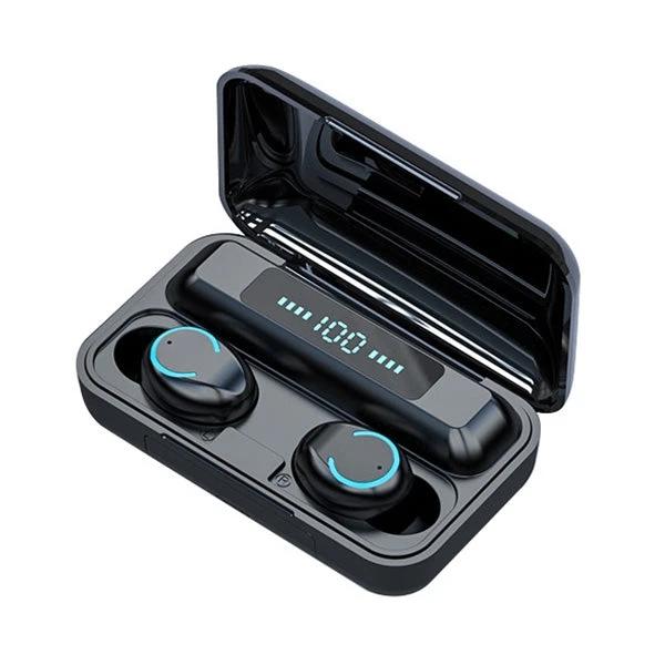 Wireless Earbuds With Charging Case For Everyday Calls F9-9 TWS Bluetooth earbuds with digital display and power-bank case